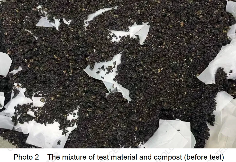 Mezcla del material con compost (inicio de la prueba)