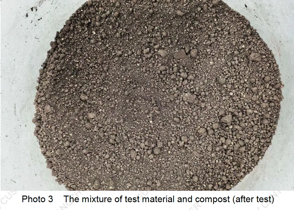 Mezcla del material con compost (final de la pueba)
